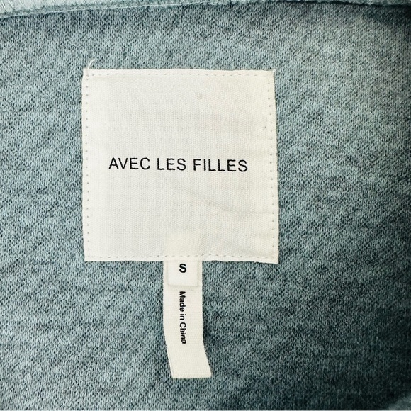 Avec Les Filles Women’s Small Blue Gray Boyfriend Button Down Shacket Jacket - Picture 7 of 11